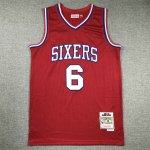 Maillot de Basket #6 Erving Philadelphia 76ers M&N Rouge